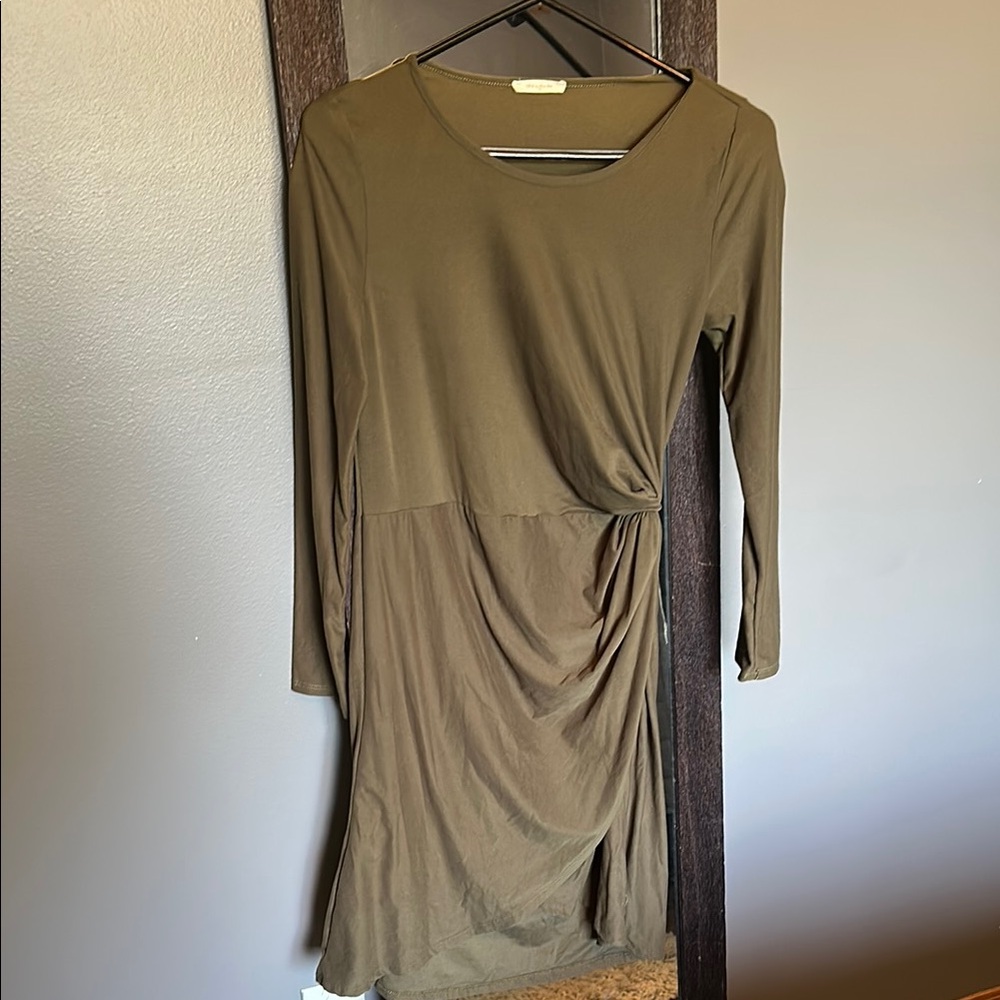Olive Green Women's Wrap Dress